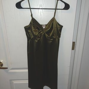 Olive green mini dress